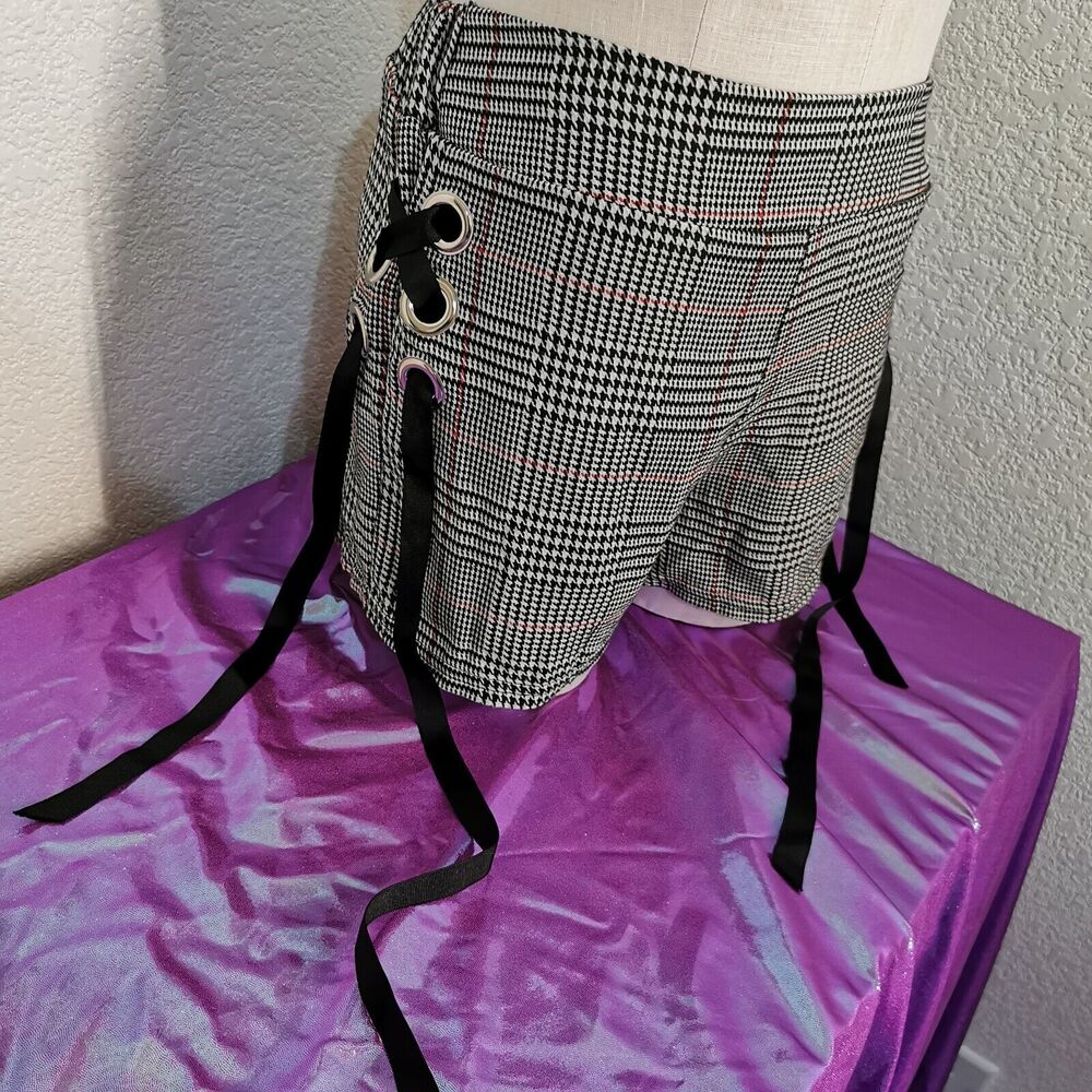 MA*RS Shorts Women's Small Gray Black Jirai Kei Gyaru Gal Office Cosplay Casual